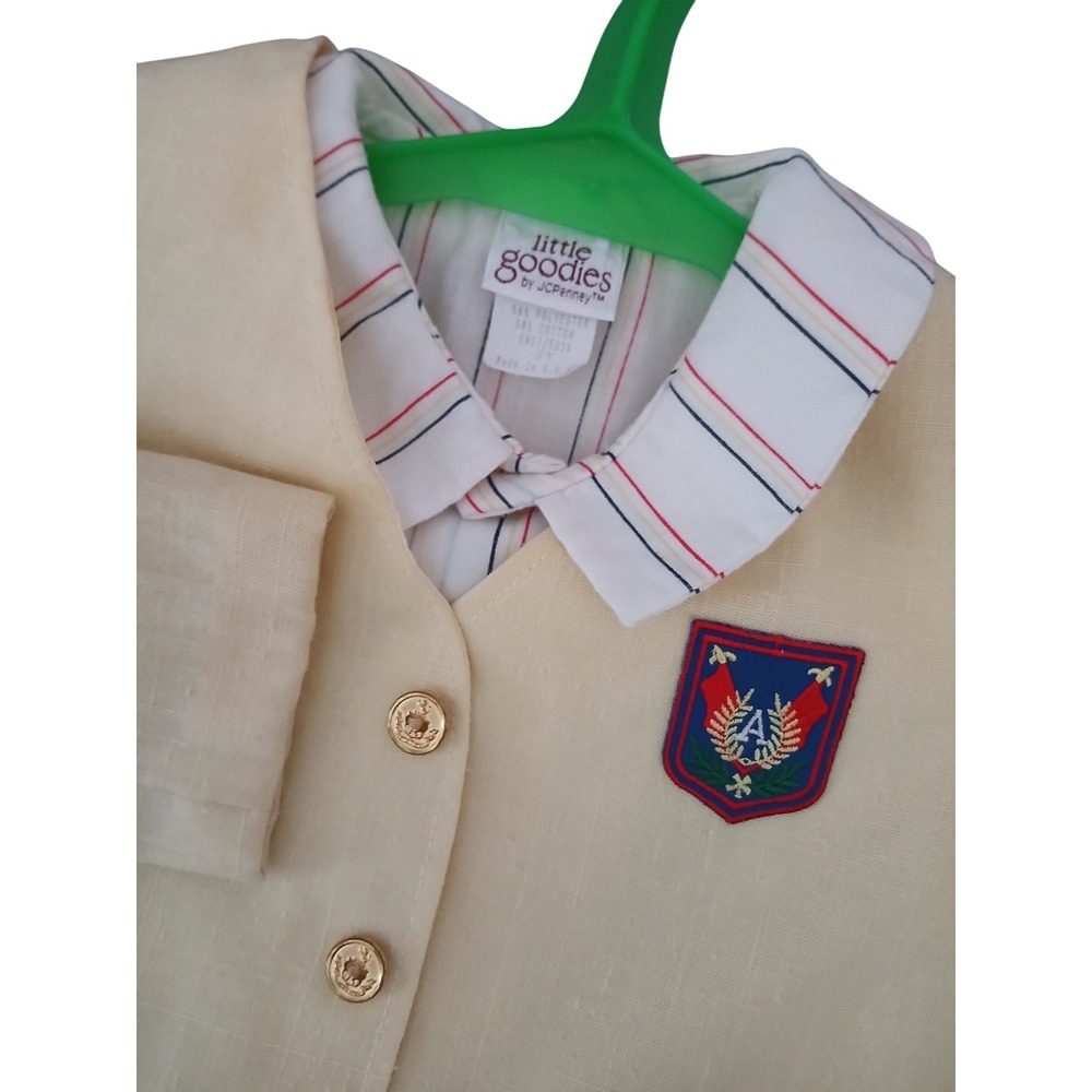 Vintage Little Goodies by JcPenney Toddler Boys 3T Blazer Shorts Shirt Set